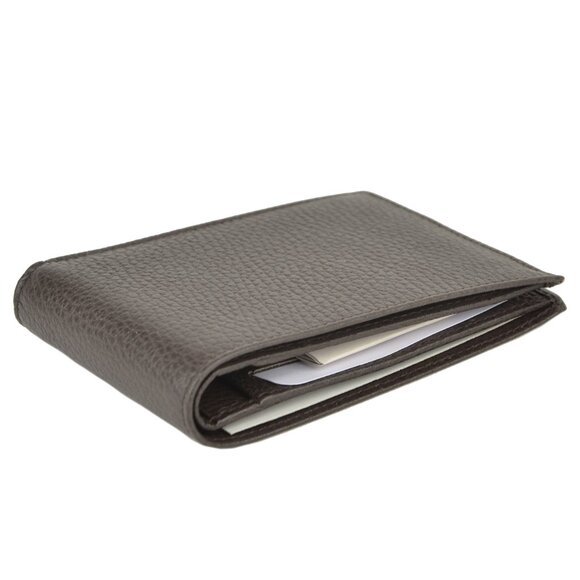 GUCCI WALLET MENS BROWN LEATHER 278596 EMBOSSED LOGO TRADEMARK BIFOLD - Picture 6 of 8